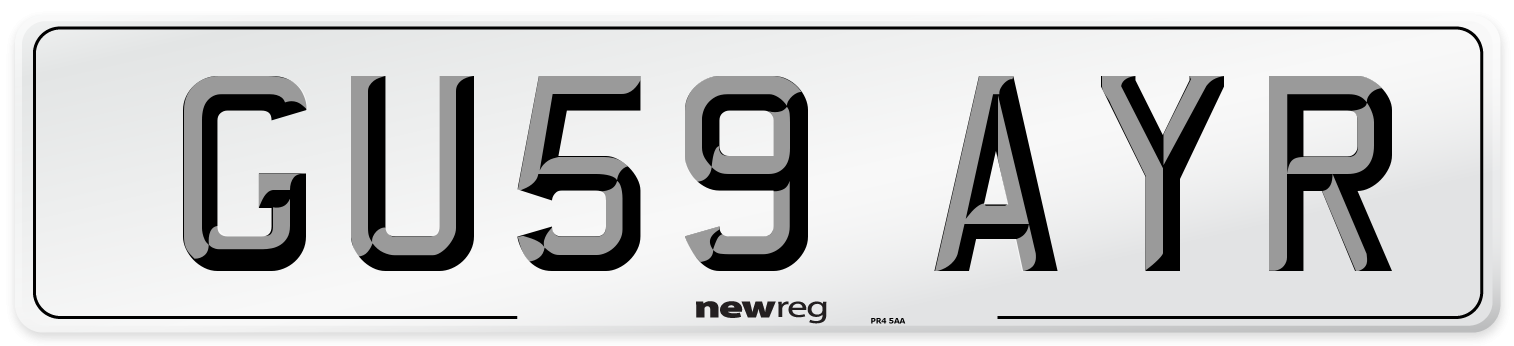 GU59 AYR Number Plate from New Reg